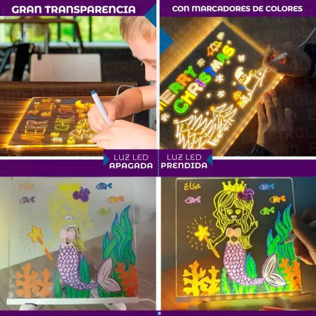 Pizarra Mágica  LED, el juguete perfecto para alejar a tus hijos del celular y que dediquen mas a hacer sus tareas sin aburrirse